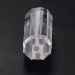 ROSE QUARTZ STEP CUT BARREL (FULL DRILL 1MM) 20X8MM 13.13 Cts.