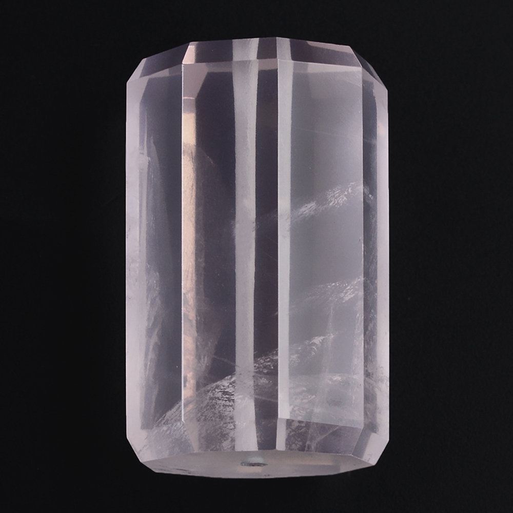 ROSE QUARTZ STEP CUT BARREL (FULL DRILL 1MM) (HI) 25X16MM 63.00 Cts.