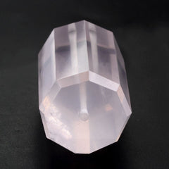 ROSE QUARTZ STEP CUT BARREL (FULL DRILL 1MM) (HI) 25X16MM 63.00 Cts.