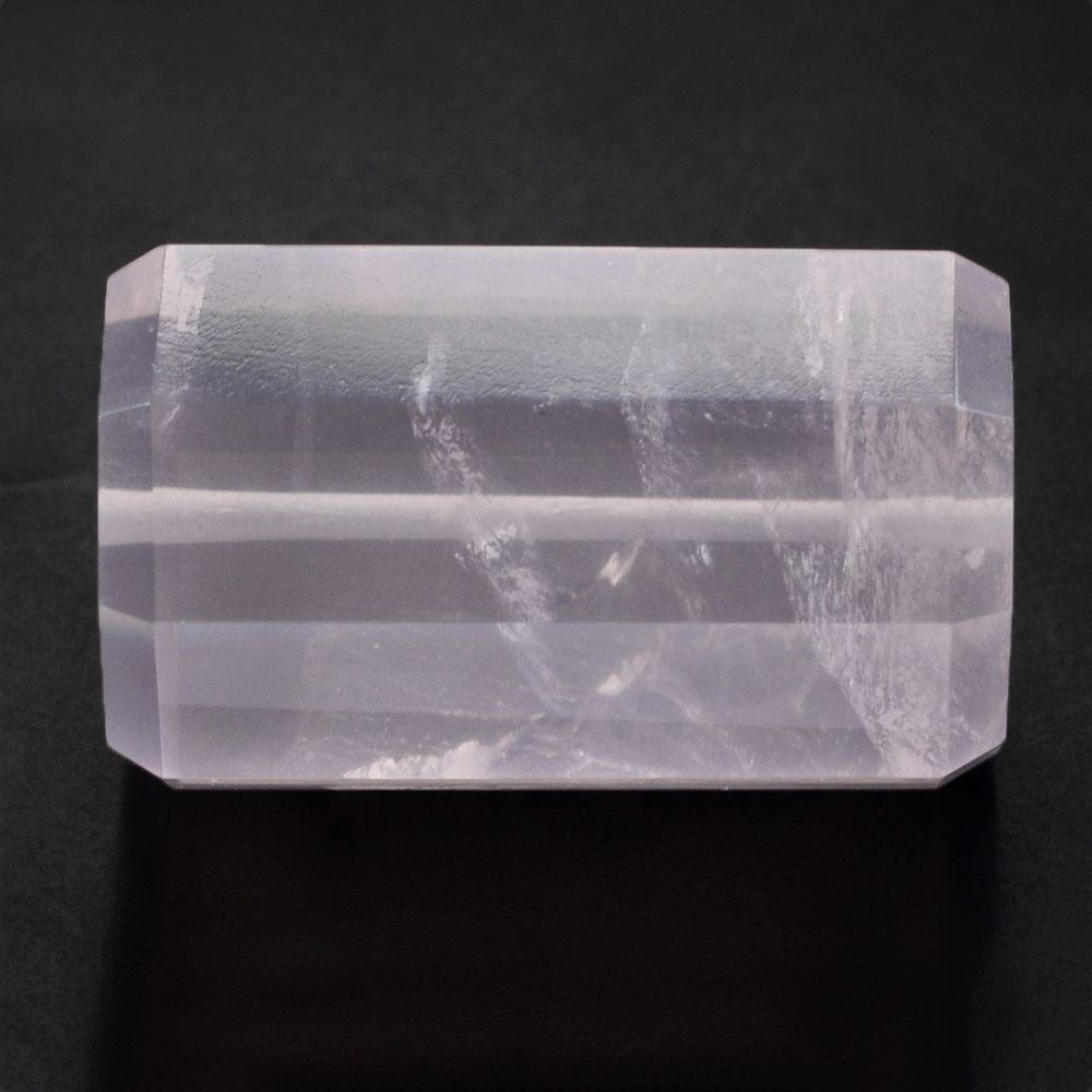 ROSE QUARTZ STEP CUT BARREL (FULL DRILL 1MM) (HI) 25X16MM 63.00 Cts.