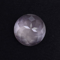 ROSE QUARTZ FLOWER CUT ROUND CAB 6MM 0.68 Cts.