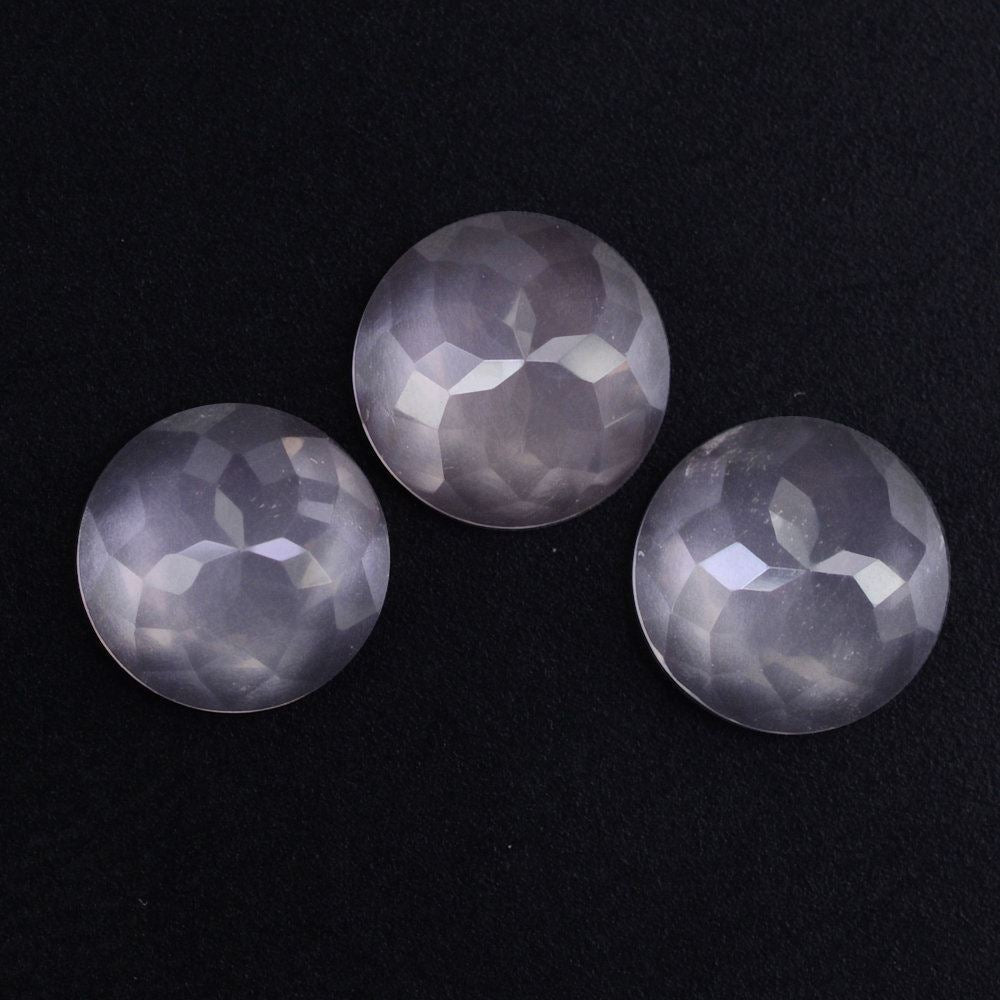 ROSE QUARTZ FLOWER CUT ROUND CAB 6MM 0.68 Cts.
