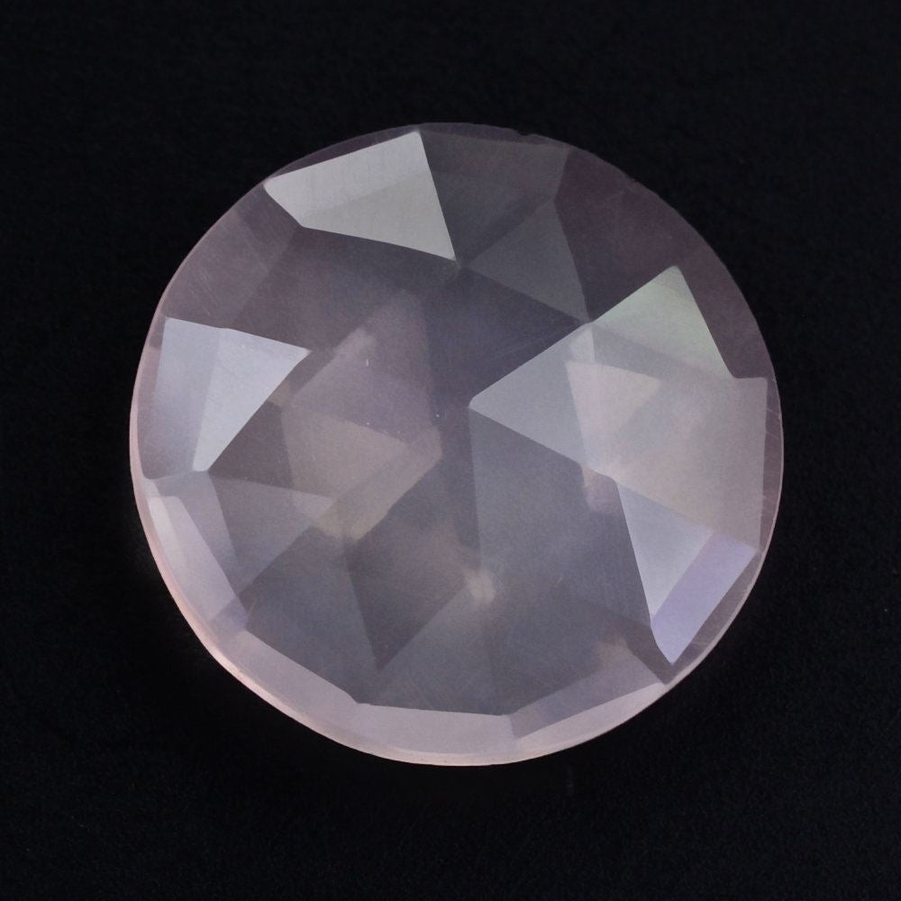ROSE QUARTZ ROSE CUT BRIOLETTE ROUND 12MM 3.77 Cts.
