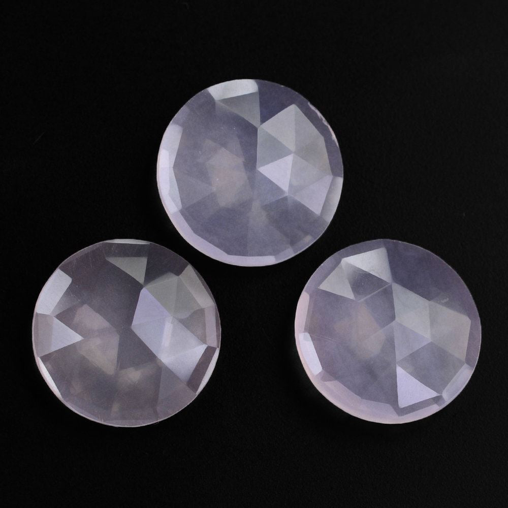 ROSE QUARTZ ROSE CUT BRIOLETTE ROUND 12MM 3.77 Cts.