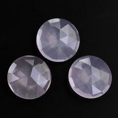 ROSE QUARTZ ROSE CUT BRIOLETTE ROUND 12MM 3.77 Cts.