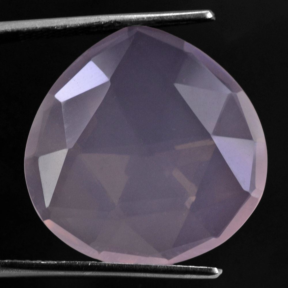 ROSE QUARTZ ROSE CUT BRIOLETTE PEAR 22MM 17.00 Cts.