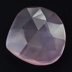 ROSE QUARTZ ROSE CUT BRIOLETTE IRREGULAR HEART 15X14MM 4.76 Cts.