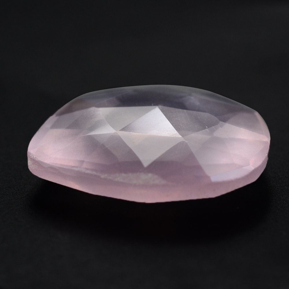 ROSE QUARTZ ROSE CUT BRIOLETTE IRREGULAR HEART 15X14MM 4.76 Cts.