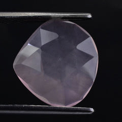 ROSE QUARTZ ROSE CUT BRIOLETTE IRREGULAR HEART 15X14MM 4.76 Cts.