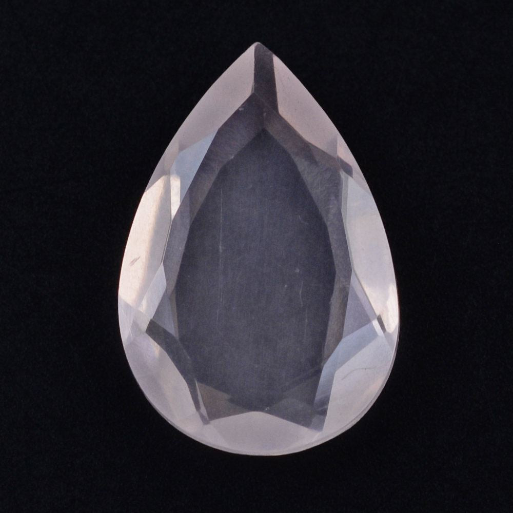 ROSE QUARTZ BOTH SIDE TABLE CUT PEAR 12X10MM 2.08 Cts.