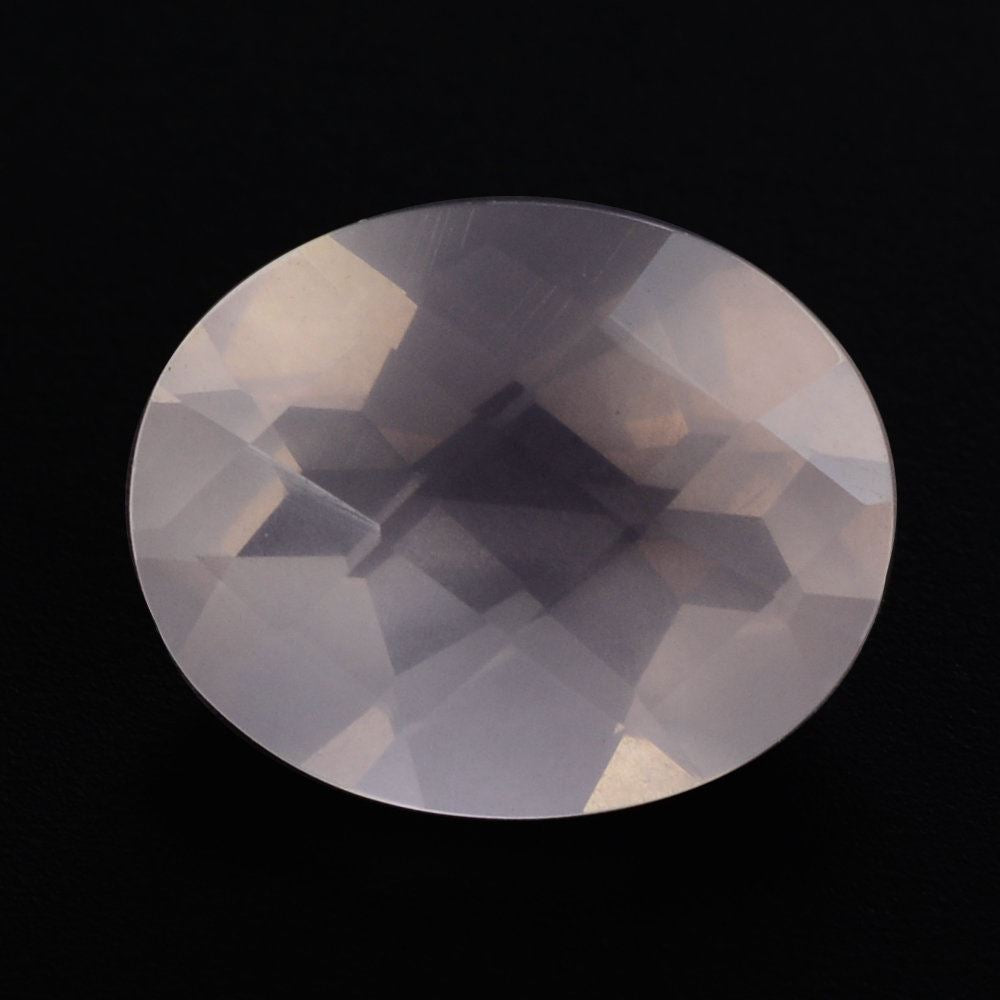 ROSE QUARTZ CHECKER CUT OVAL 10X8MM 2.25 Cts.