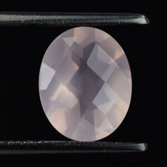 ROSE QUARTZ CHECKER CUT OVAL 10X8MM 2.25 Cts.