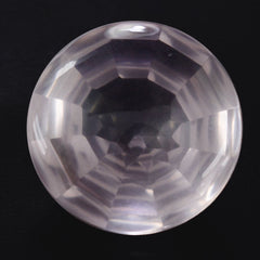 ROSE QUARTZ BUFFTOP CONCAVE STEP CUT BACK ROUND (DES#47) 15MM 10.80 Cts.