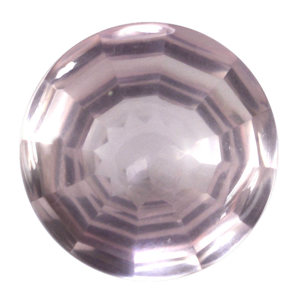 ROSE QUARTZ BUFFTOP CONCAVE STEP CUT BACK ROUND (DES#47) 15MM 10.80 Cts.