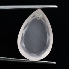 ROSE QUARTZ BOTH SIDE TABLE CUT PEAR (FULL DRILL) 22X15MM 13.85 Cts.