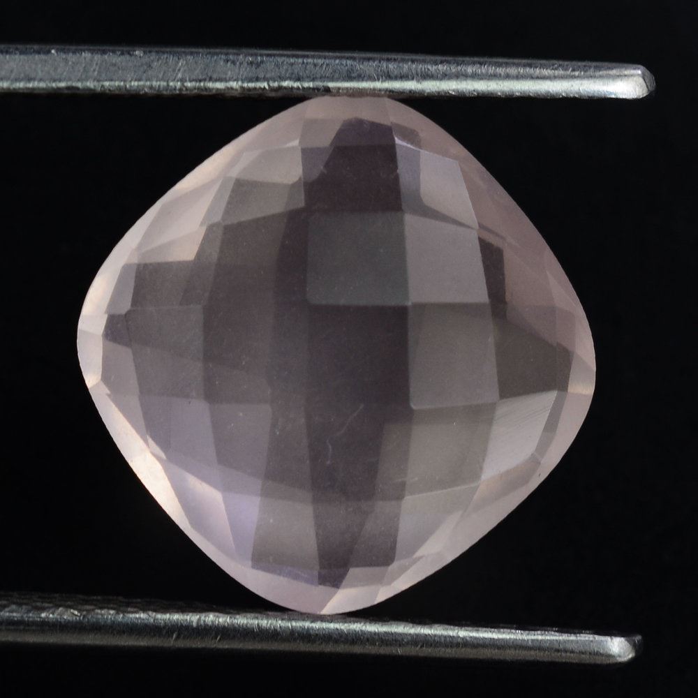 ROSE QUARTZ BRIOLETTE CUSHION (SEMI-MILKY) 12MM 6.21 Cts.
