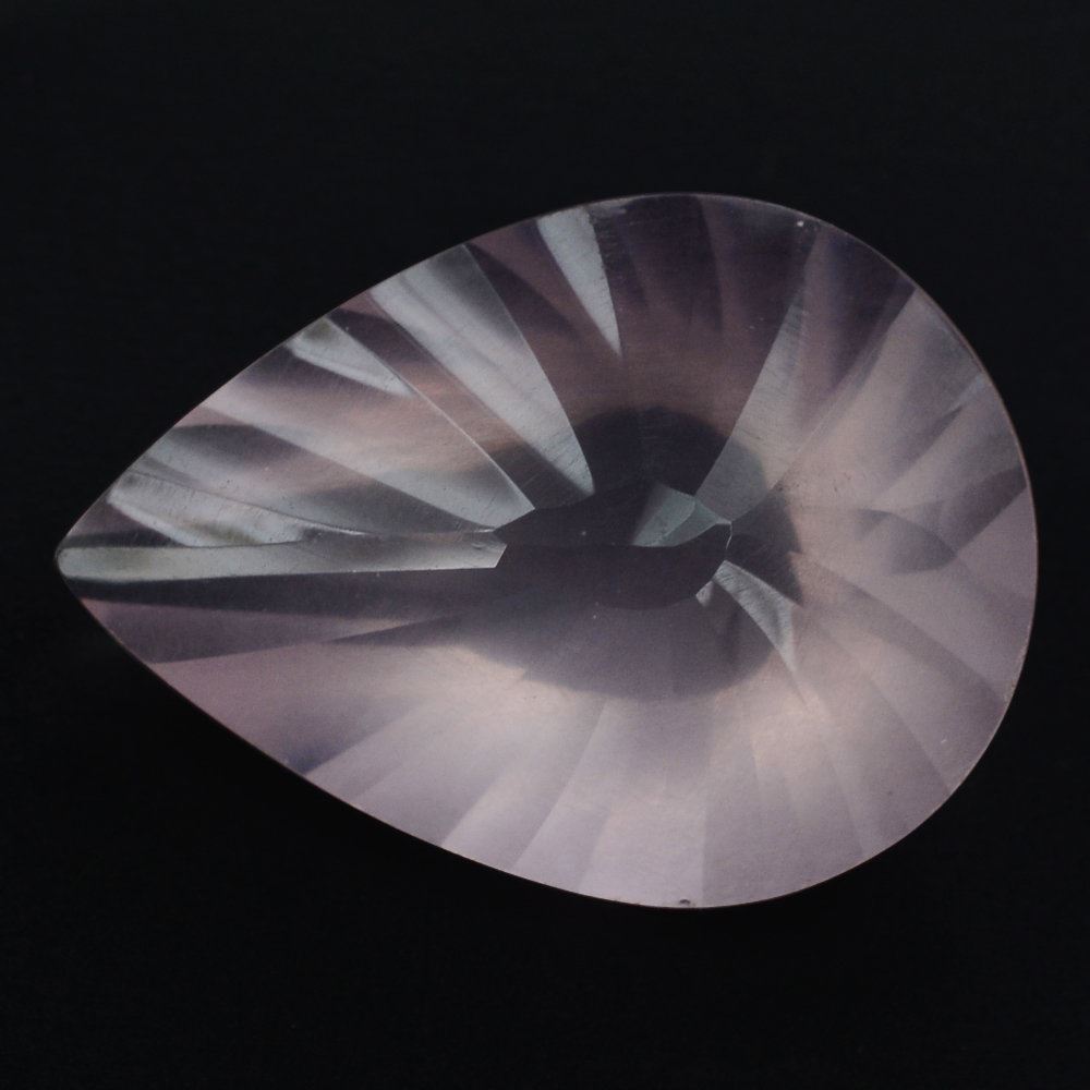 ROSE QUARTZ CONCAVE BRIOLETTE PEAR (DES#14) 18X13MM 8.55 Cts.