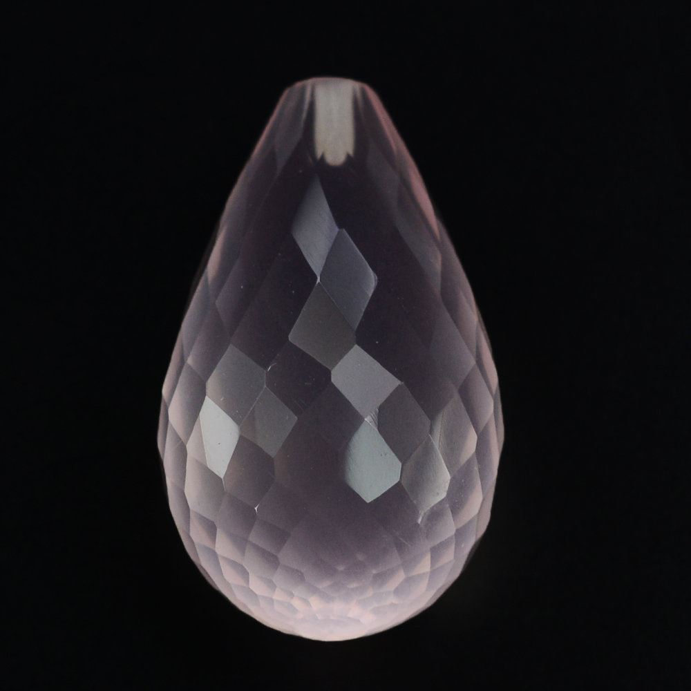 ROSE QUARTZ FACETED DROPS (HALF DRILL) 20X12MM 17.70 Cts.