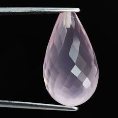 ROSE QUARTZ FACETED DROPS (HALF DRILL) 20X12MM 17.70 Cts.