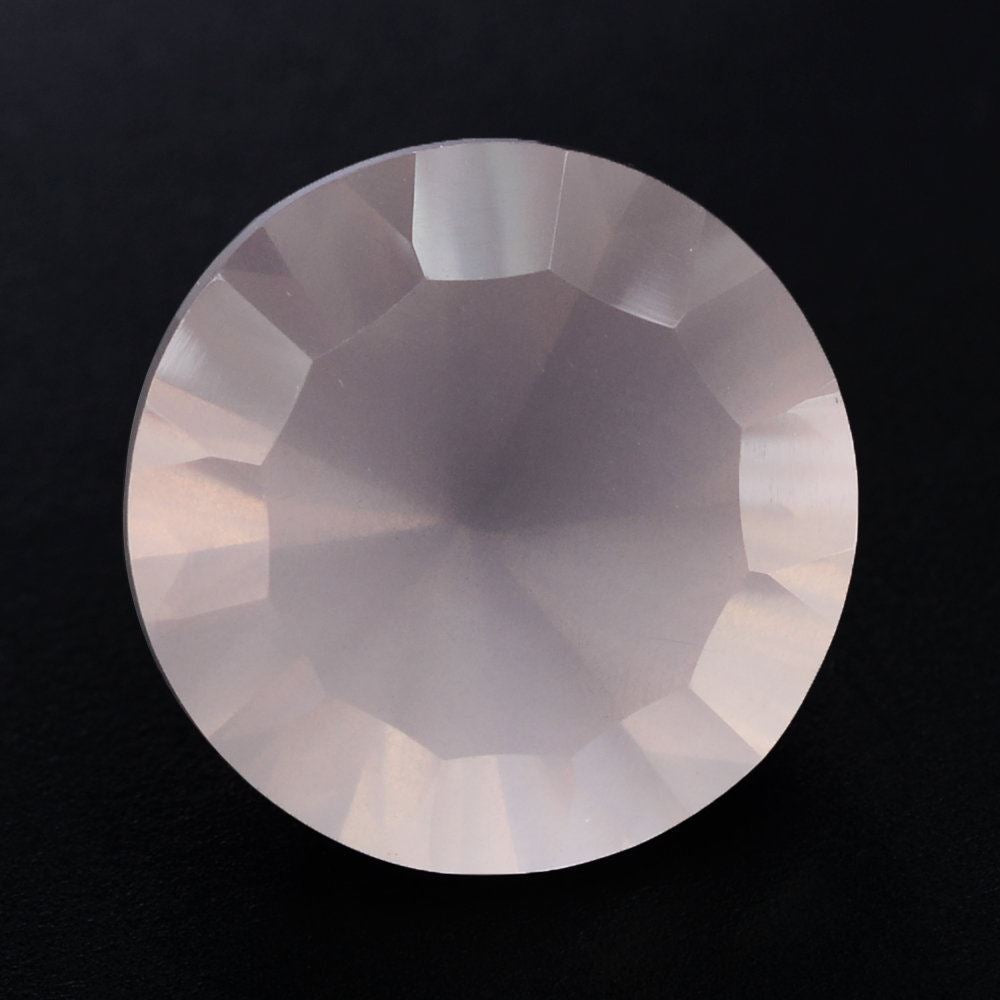 ROSE QUARTZ CONCAVE STRAIGHT FACET ROUND (DES#77) 10MM 3.31 Cts.