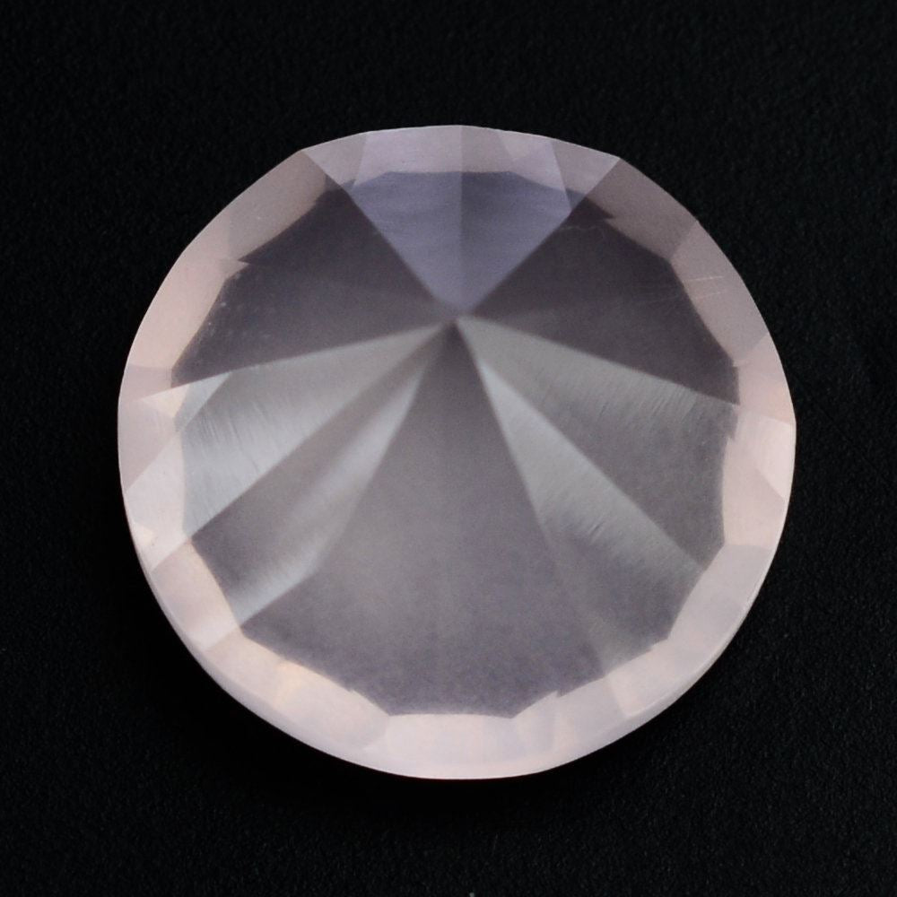 ROSE QUARTZ CONCAVE STRAIGHT FACET ROUND (DES#77) 10MM 3.31 Cts.