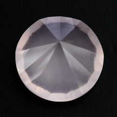 ROSE QUARTZ CONCAVE STRAIGHT FACET ROUND (DES#77) 10MM 3.31 Cts.