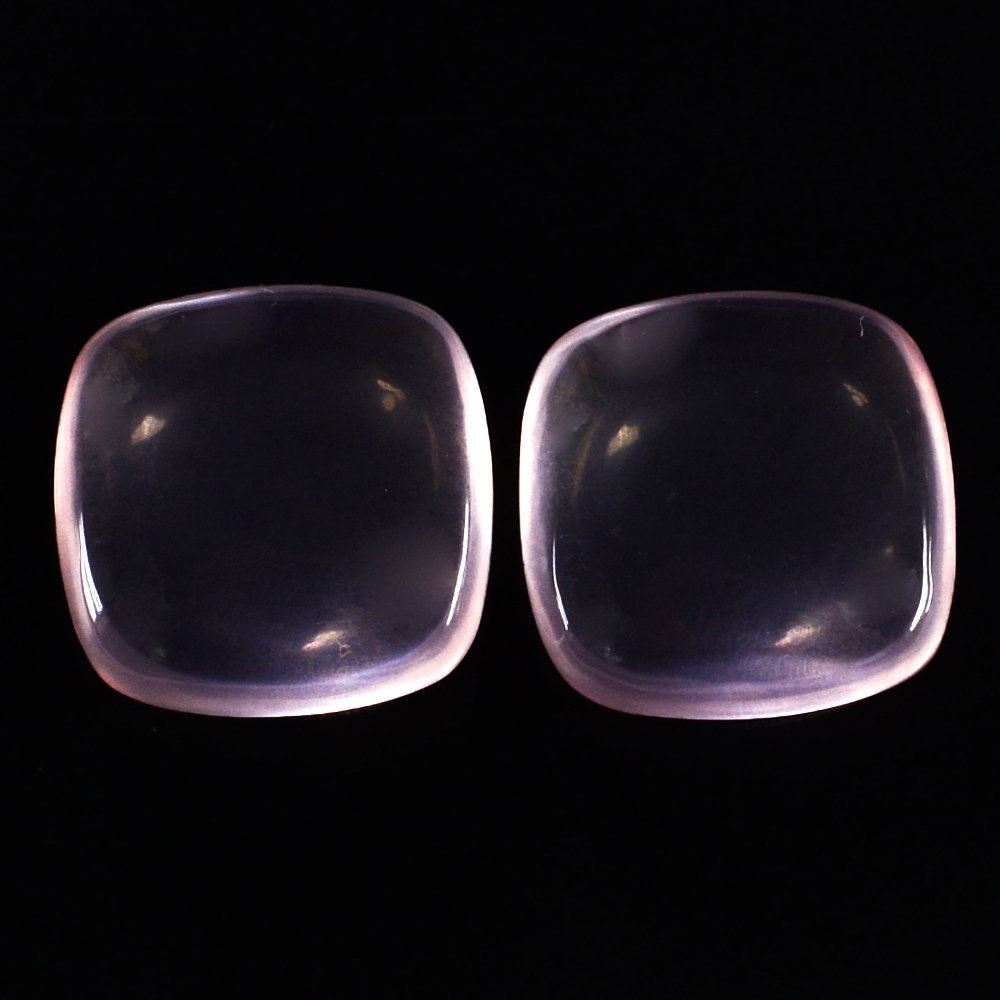 ROSE QUARTZ PLAIN LENTIL CUSHION 10MM 3.76 Cts.