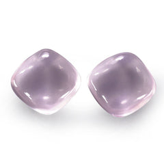 ROSE QUARTZ PLAIN LENTIL CUSHION 10MM 3.76 Cts.