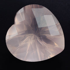 ROSE QUARTZ CHECKER CUT ON TOP BACK LAZER CUT HEART 15MM 9.65 Cts.
