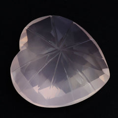 ROSE QUARTZ CHECKER CUT ON TOP BACK LAZER CUT HEART 15MM 9.65 Cts.