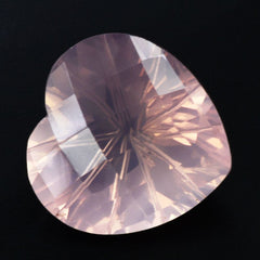 ROSE QUARTZ CHECKER CUT ON TOP BACK LAZER CUT HEART 15MM 10.35 Cts.
