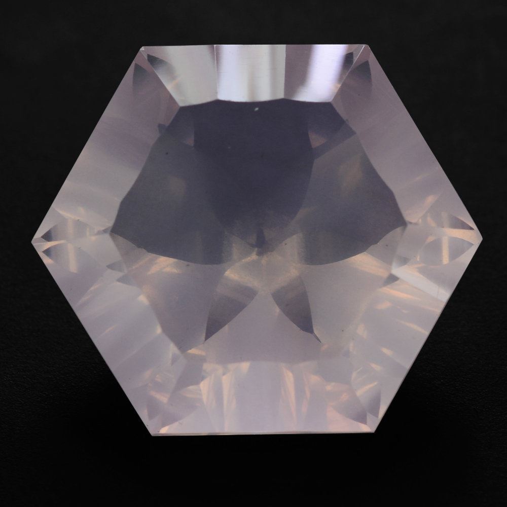 ROSE QUARTZ CONCAVE SPLENDOR CUT HEXAGON (DES#76) 16MM 14.29 Cts.
