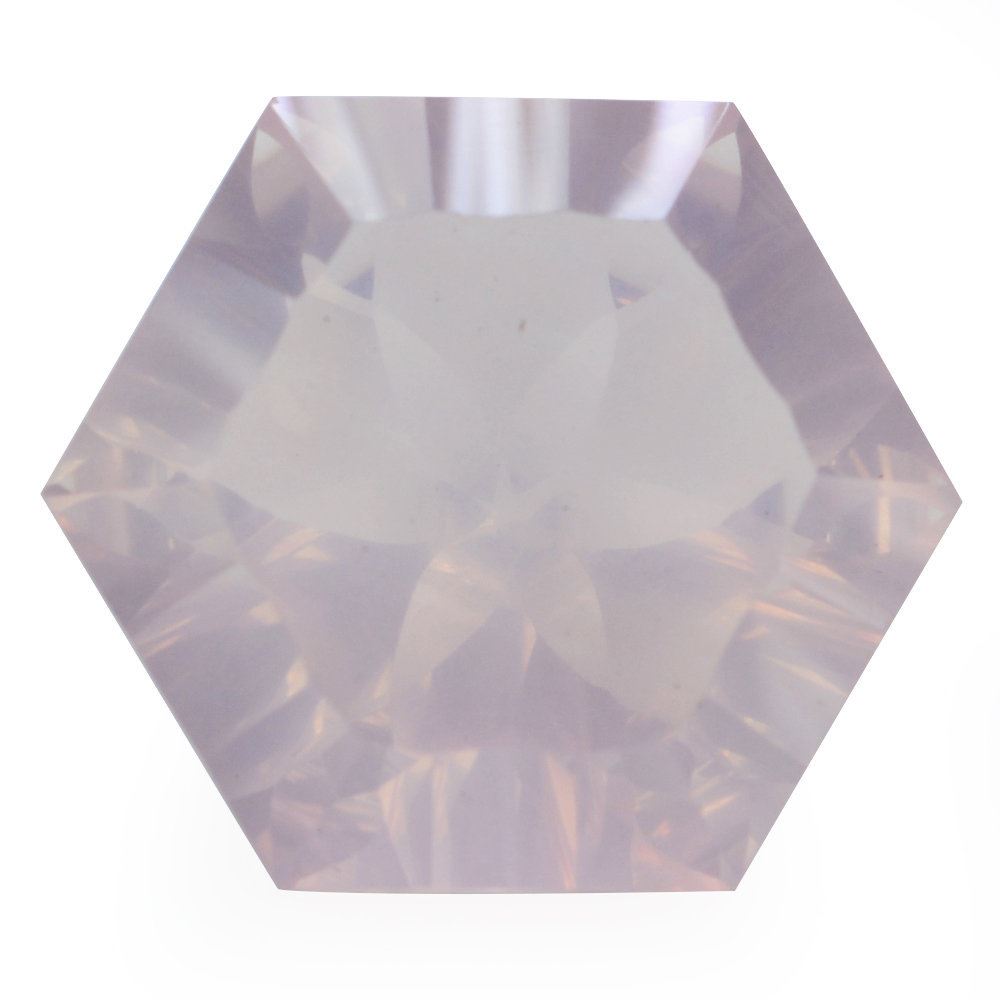 ROSE QUARTZ CONCAVE SPLENDOR CUT HEXAGON (DES#76) 16MM 14.29 Cts.