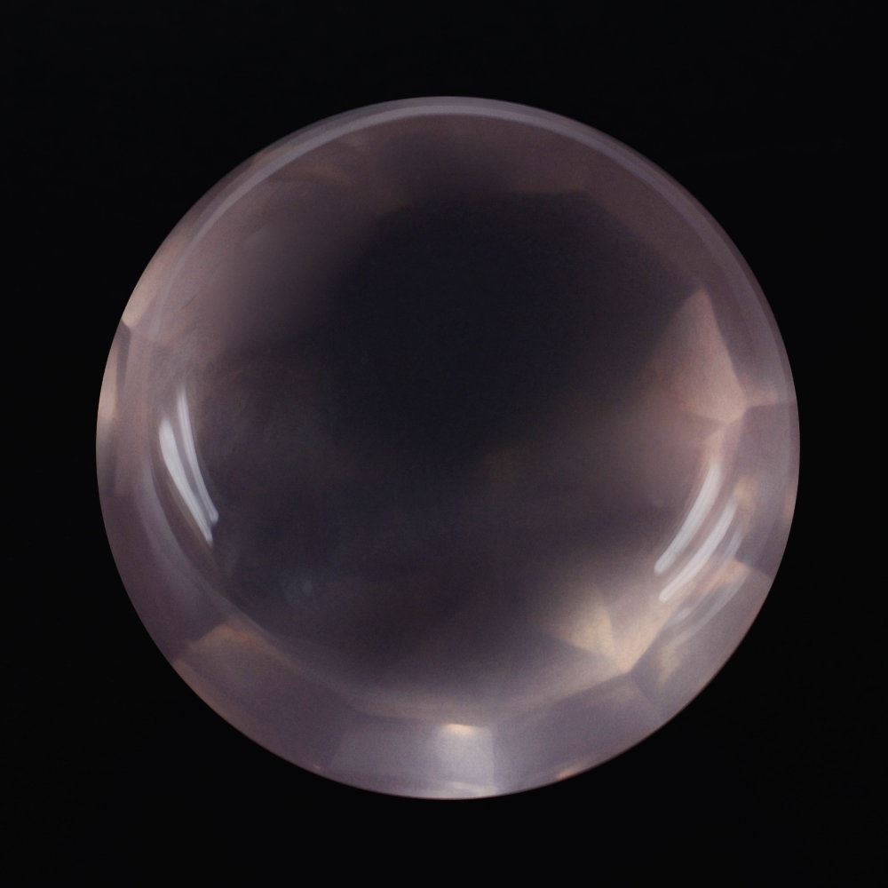 ROSE QUARTZ BUFFTOP CONCAVE STEP CUT BACK ROUND (DES#47) 14MM 10.30 Cts.