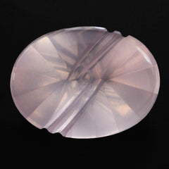 ROSE QUARTZ FLAT BUFFTOP LIGHTENING OVAL (DES#114) 20X15MM 12.50 Cts.
