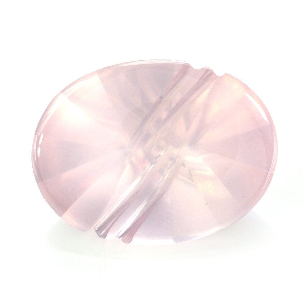ROSE QUARTZ FLAT BUFFTOP LIGHTENING OVAL (DES#114) 20X15MM 12.50 Cts.