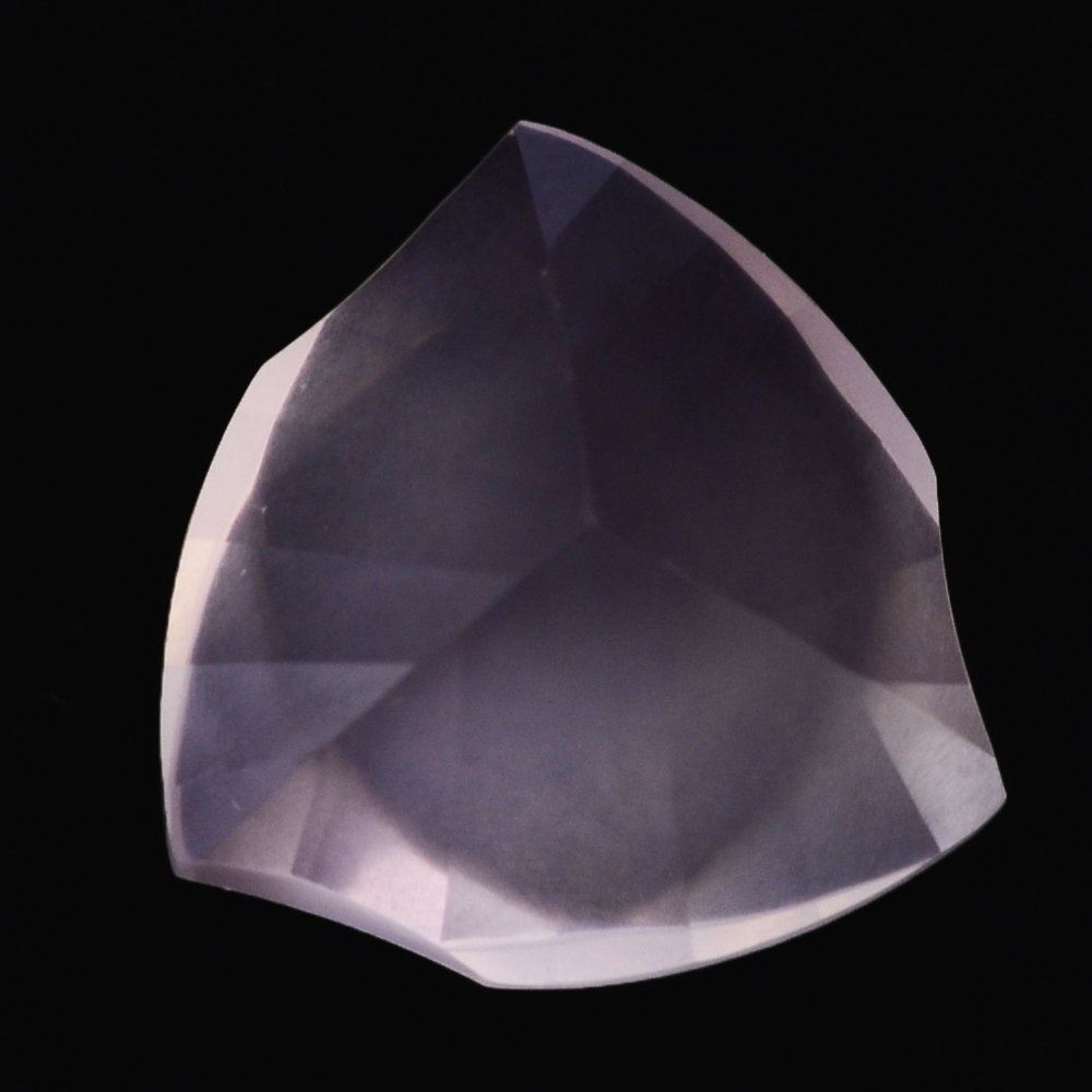 ROSE QUARTZ LEAF CONCAVE TRILLION (DES#125) 14MM 7.63 Cts.