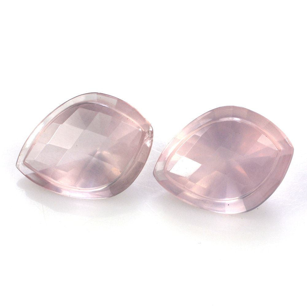ROSE QUARTZ CARVED CHECKER TOP ONION (DES#68) 15.50X12MM 5.88 Cts.