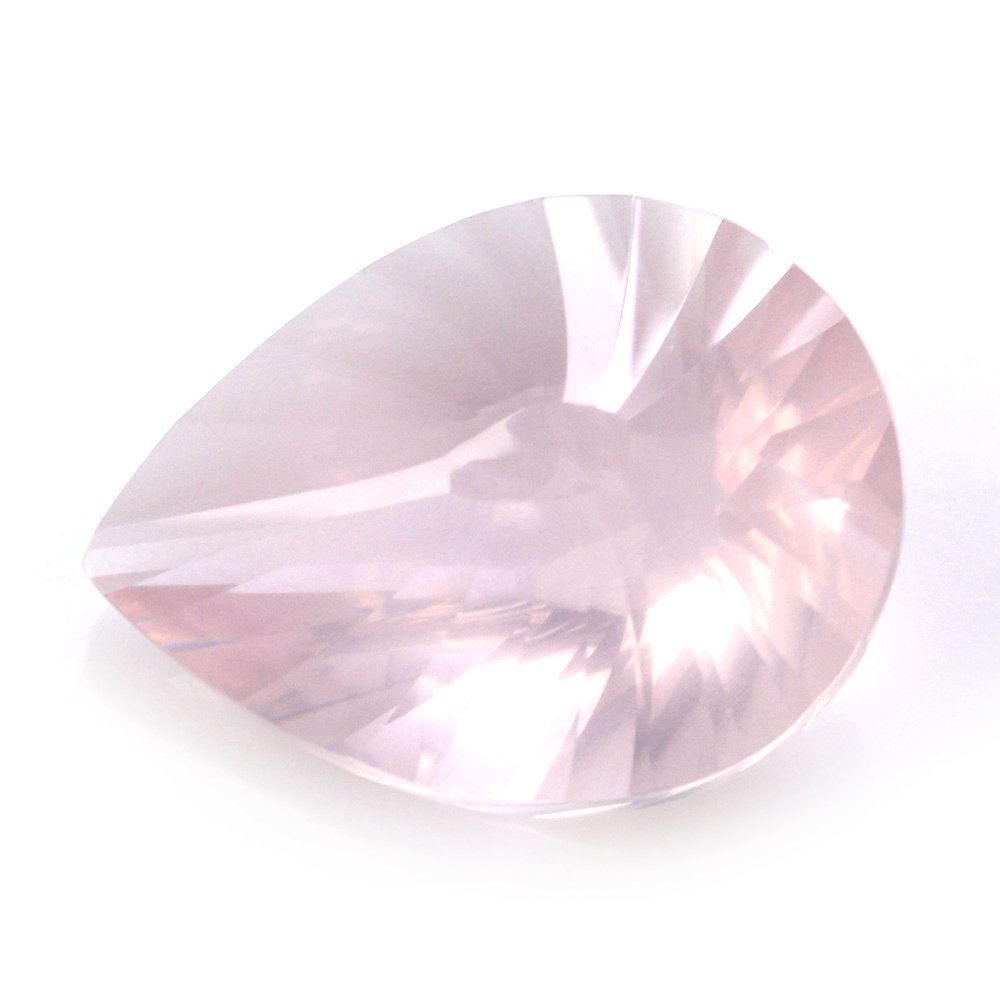 ROSE QUARTZ CONCAVE BRIOLETTE PEAR (DES#14) 20X15MM 12.52 Cts.