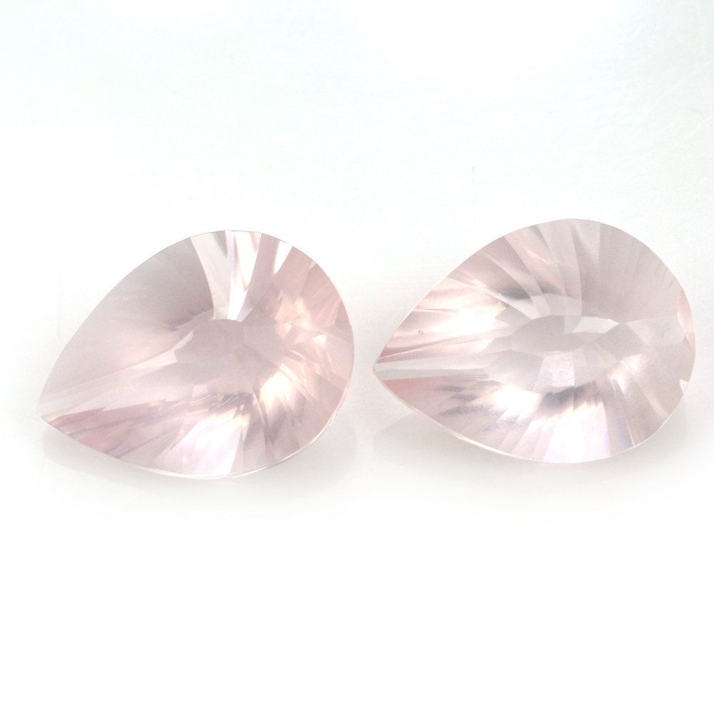 ROSE QUARTZ CONCAVE BRIOLETTE PEAR (DES#14) 20X15MM 12.52 Cts.