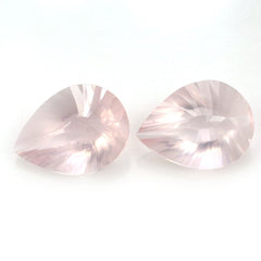 ROSE QUARTZ CONCAVE BRIOLETTE PEAR (DES#14) 20X15MM 12.52 Cts.