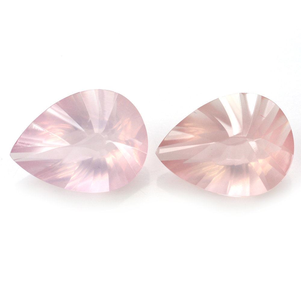 ROSE QUARTZ CONCAVE BRIOLETTE PEAR (DES#14) 16X12MM 6.79 Cts.