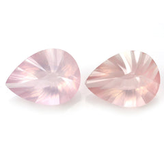 ROSE QUARTZ CONCAVE BRIOLETTE PEAR (DES#14) 16X12MM 6.79 Cts.
