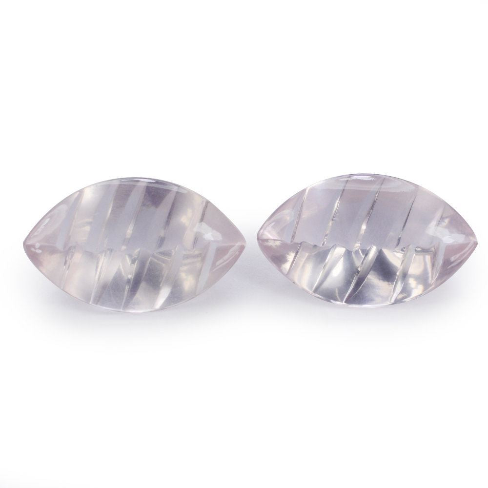 ROSE QUARTZ BUFFTOP KNIFE CONCAVE MARQUISE (DES#110) 20X12MM 9.28 Cts.