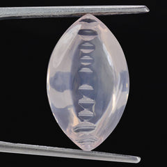 ROSE QUARTZ BUFFTOP ZIP CUT BACK MARQUISE (DES#106) 20X12MM 10.46 Cts.