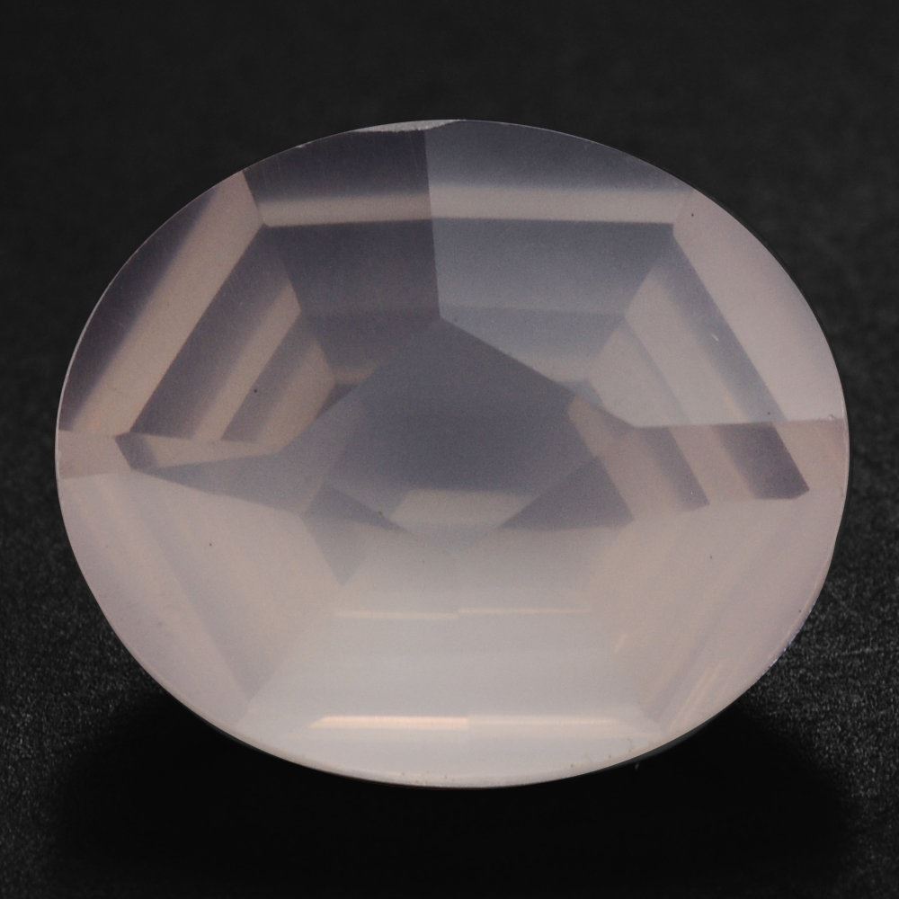 ROSE QUARTZ SWIRL CUT HEXAGON CONCAVE OVAL (DES#76) 14X12MM 6.13 Cts.