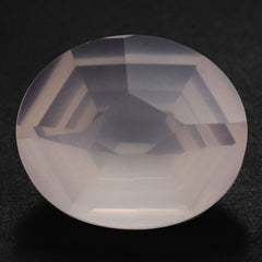 ROSE QUARTZ SWIRL CUT HEXAGON CONCAVE OVAL (DES#76) 14X12MM 6.13 Cts.