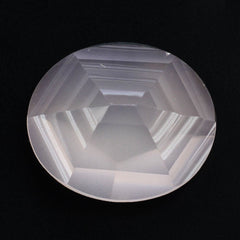 ROSE QUARTZ SWIRL CUT HEXAGON CONCAVE OVAL (DES#76) 14X12MM 6.13 Cts.