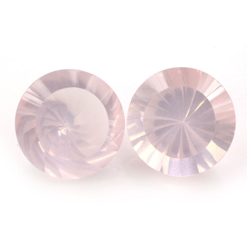 ROSE QUARTZ CHAKRA CUT ROUND (DES#82) 12MM 5.10 Cts.