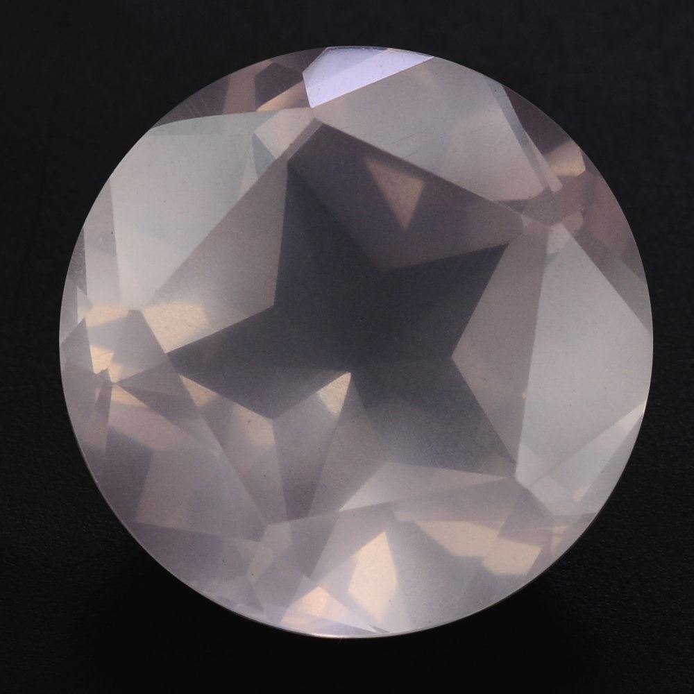 ROSE QUARTZ PENTAGON ROUND WITH STAR CUT BACK (DES#44) 15MM 10.90 Cts.